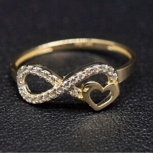 Gold Infinity Heart Ring 14k
